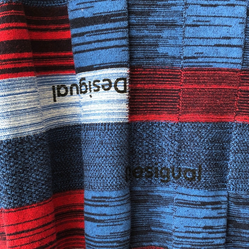 Desigual Vibrant Colour Block Blue Sweater - Picture 4 of 7